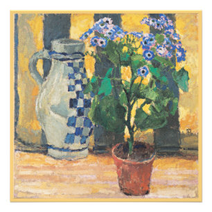 Foto Pote de Flor e Jug Cerâmico, pintura viva,