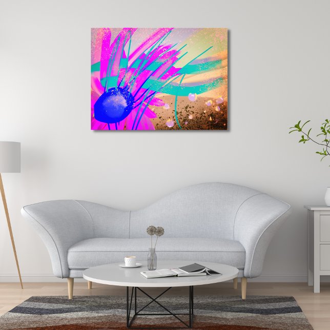 Foto Prado ao pôr do sol - Abstrato (Living room decorated with fantabuloustef artwork Meadow at sunset.)