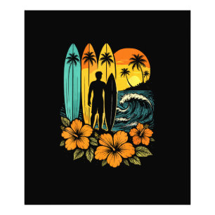 Foto Praia de Surf Retrô Pôr do Sol Tropical