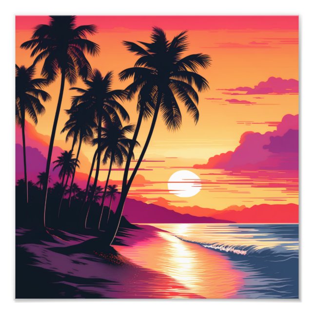 Foto Praia Sunset com Palmeiras (Frente)