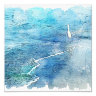 Foto Praia tropical em Azul Aqua Turquoise Teal com Wh