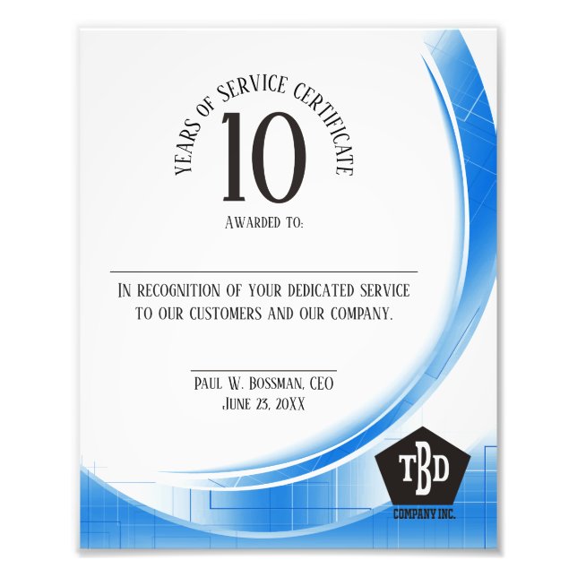 Foto Prêmio de aniversário de 10 anos de funcionários d (Frente)