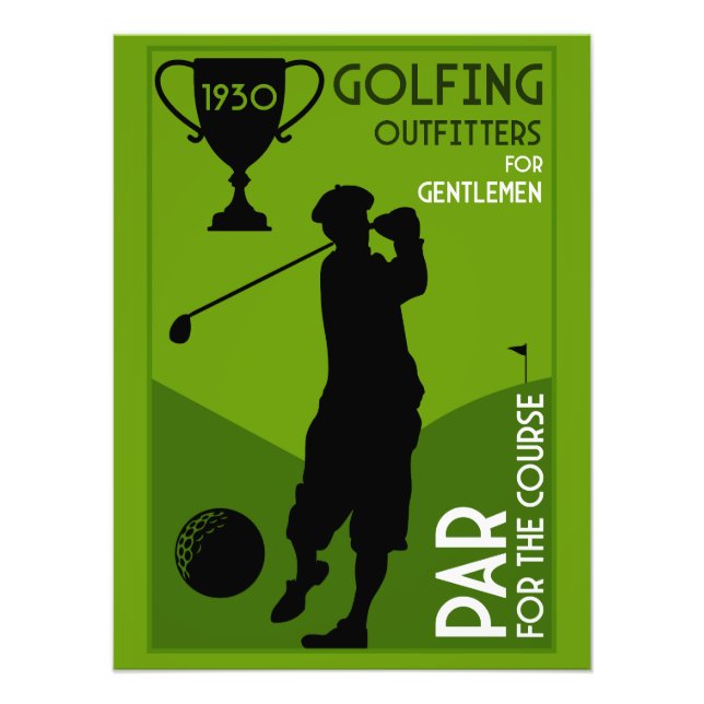 Foto Presente de Golfe de Vintage Único (Frente)