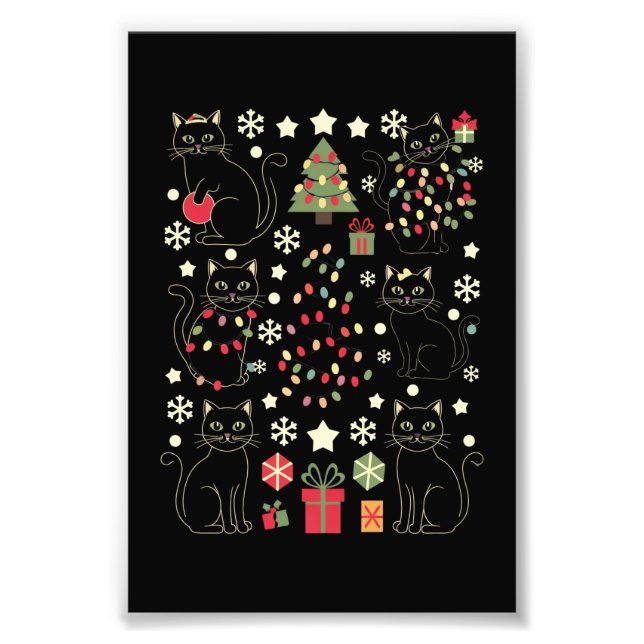 Foto Presente de Natal para Amante de Gatos para Dono d (Frente)