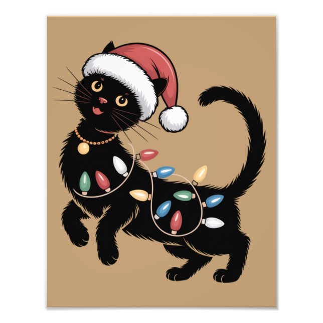 Foto Presente de Natal para Mãe Amante de Gato Preto Fo (Frente)