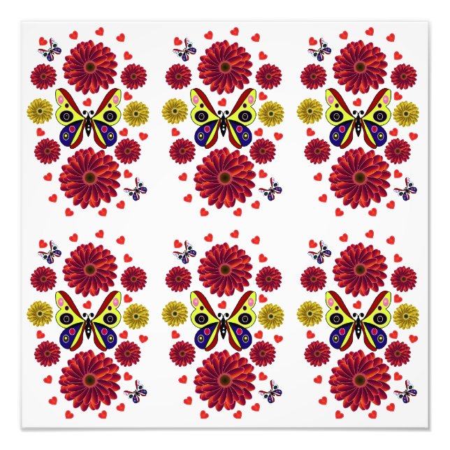 Foto Presente Floral de Borboleta da Primavera Personal (Frente)