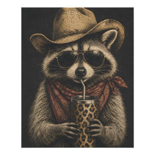 Foto Presente para Amante de Guaxinim Vintage Western