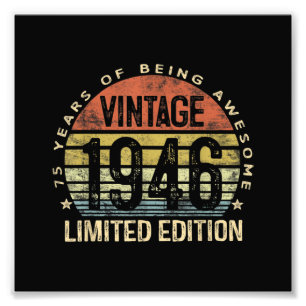 Foto Presentes De 75 Anos Vintage 1946 Aniversário