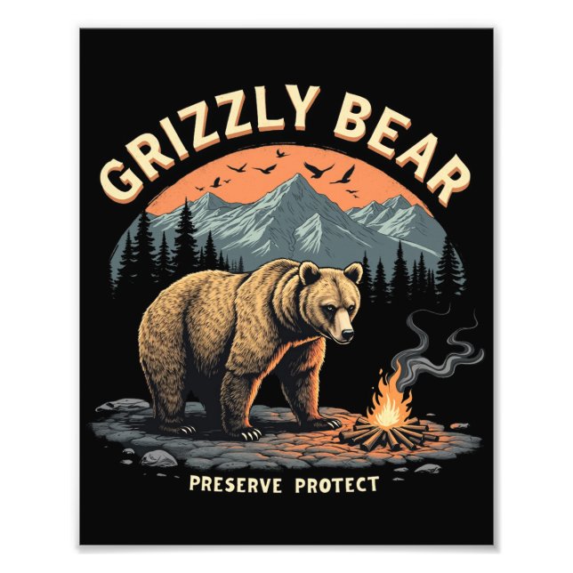 Foto Preservação e proteção do urso grizzly (Frente)