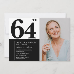 Foto Preta Branca 64. Convites de Aniversário