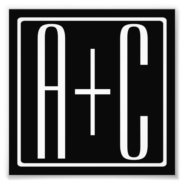 Foto Preto & Branco | Iniciais de Casais (Frente)