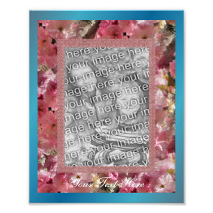Foto Primavera cor-de-rosa Brilha Modelo de Quadro de F