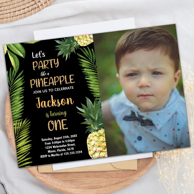 Foto: Primeiros Convites de Aniversário do Abacaxi (Photo First Green Pineapple Birthday Invitations)