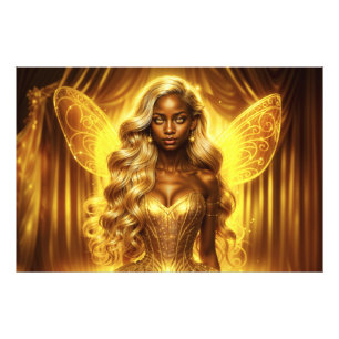 Foto Princesa fada etérea com aura ouro brilhante