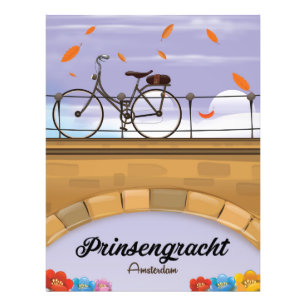 Foto Prinsengracht,Cartaz de viagem do Canal Amsterdam
