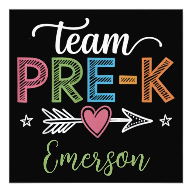 Foto Professor da Equipe de Nome Personalizado Pré-K Pr (Frente)
