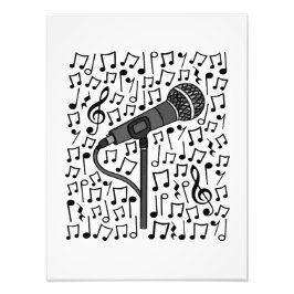 Foto Professor de Canto Musical de Notas de Microfone S