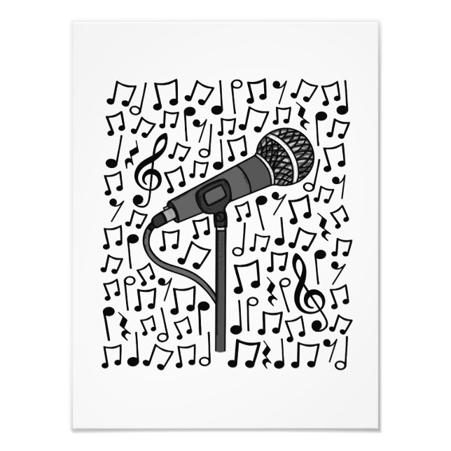 Foto Professor de Canto Musical de Notas de Microfone S (Frente)