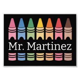 Foto Professor Nome Personalizado Crayon Fofo Volta às 