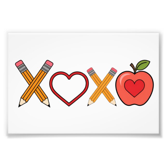 Foto Professor XOXO Dia dos Namorados Lápis e Maçã (Frente)