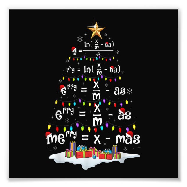 Foto Professora de Matemática Árvore de Natal Engraçado (Frente)