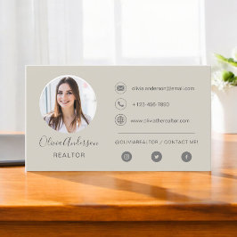 Foto profissional Terracotta Tan Cartão de visita