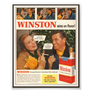 Foto Propaganda de cigarro 1955 de Winston do vintage