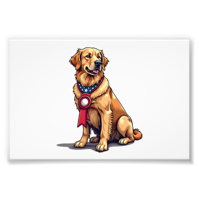 Foto Proud American Golden Retriever Vintage Tee 4 (Frente)