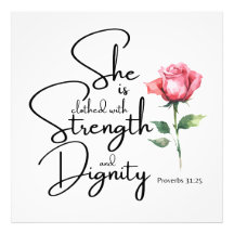 Provérbios 31:25 Ela é Bíblia Verso Flor