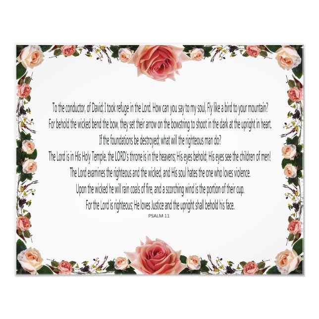 Foto PSALM-11, Ver Crianças de Homens, Floral Rosa (Frente)