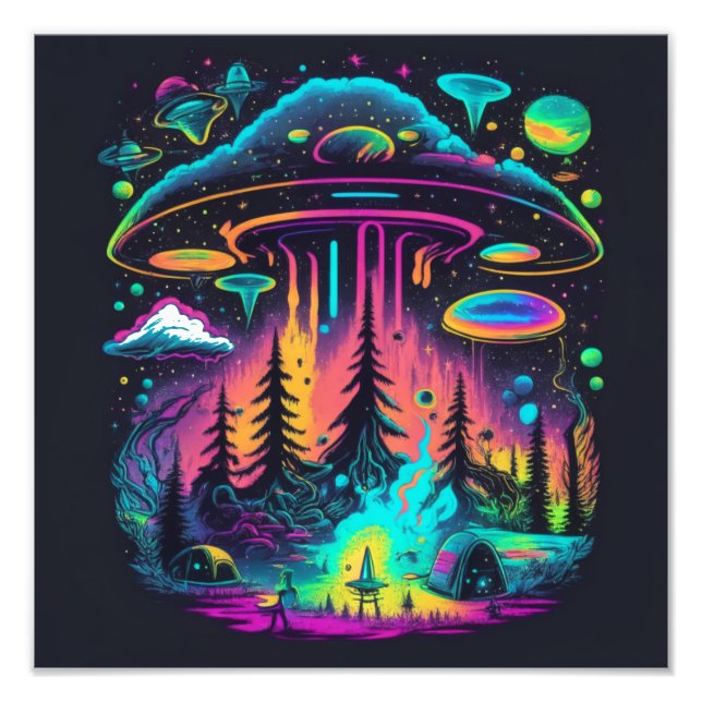 Foto Psychedelic UFO Fantasy Art (Frente)