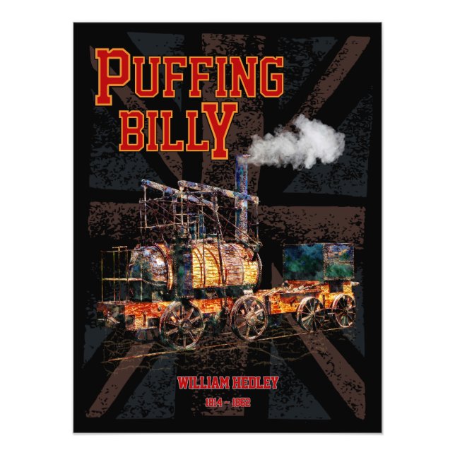 Foto Puffing Billy Steam Train Locomotive Inglês (Frente)