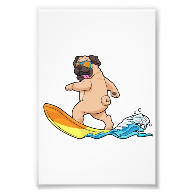 Foto Pug Surfing Surfing Pug Vestindo Óculos (Frente)