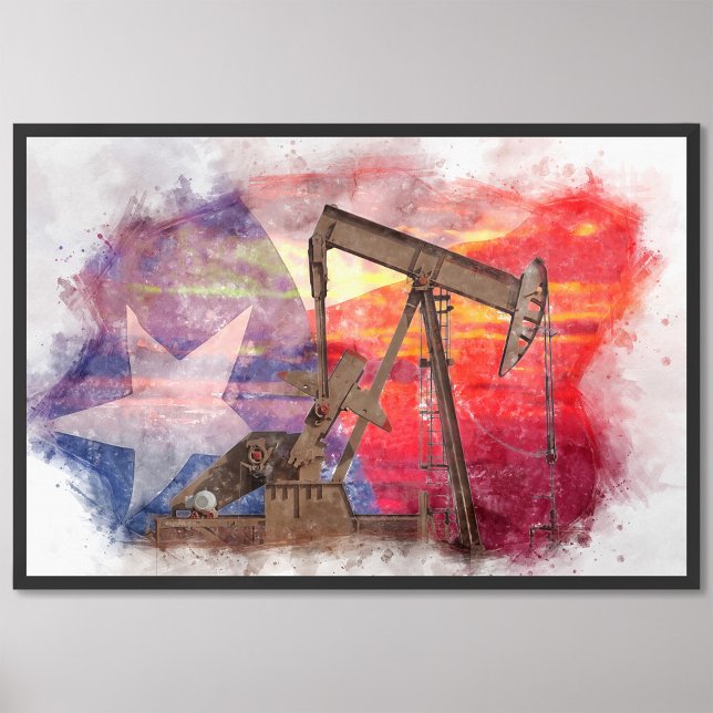 Foto Pumpjack Texan ícone pastel desenho com Texas Flag (Criador carregado)