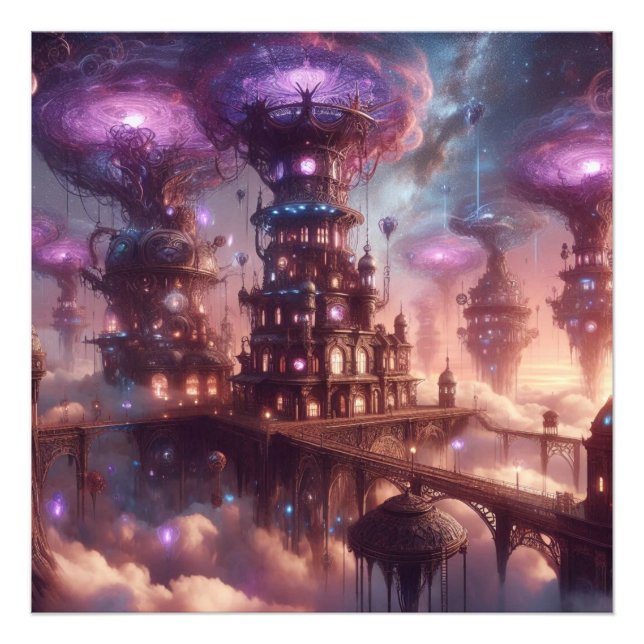 Foto Purple Fantasy Steampunk Cidade (Frente)