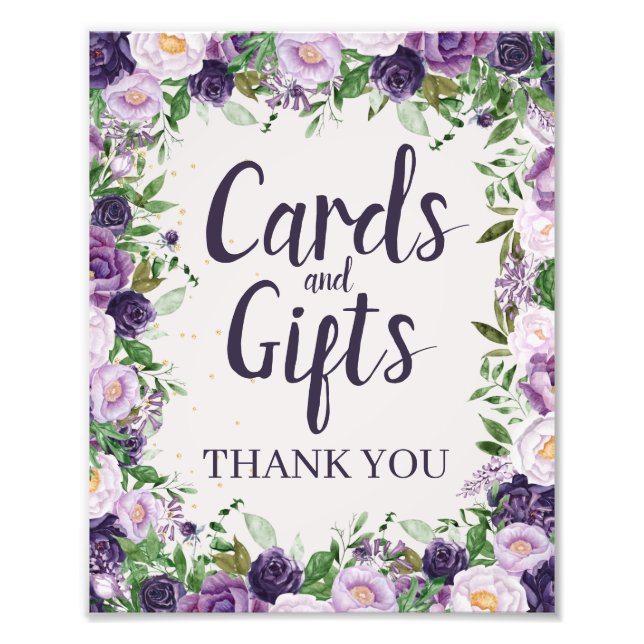 Foto Purple Peonies Floral Cards and Gifts Sign (Frente)