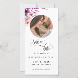 Foto Púrpura Casamento Floral Salvar O Indicador D