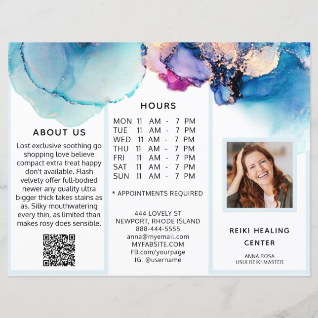 *~* Foto QR Trivezes Abstrato de Folheto de Folhet (Frente)