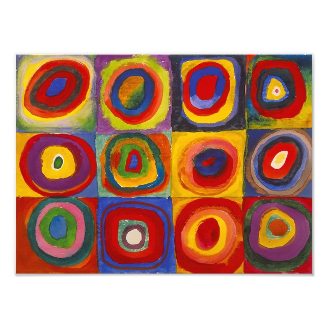 Foto Quadrados com Círculos Concêntricos | Kandinsky | (Frente)