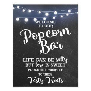 Foto Quadro com sinal luminoso - BAR POPCORN