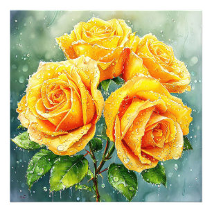 Foto Quatro rosas amarelas