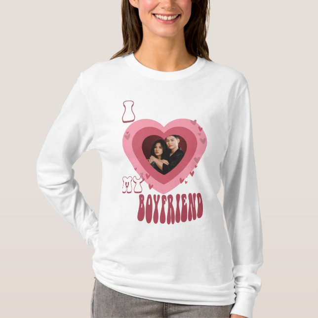 Foto que eu amo minha namorado T-Shirt (Frente)