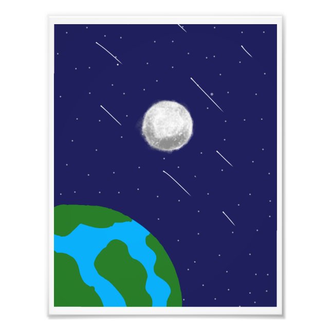 Foto Quebra-cabeça acrílico do planeta e da lua do espa (Frente)