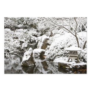 Foto Queda de neve no Jardim Japonês Portland,