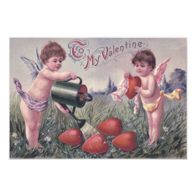 Foto Querubim Cupido Anjo Regando Coração (Frente)
