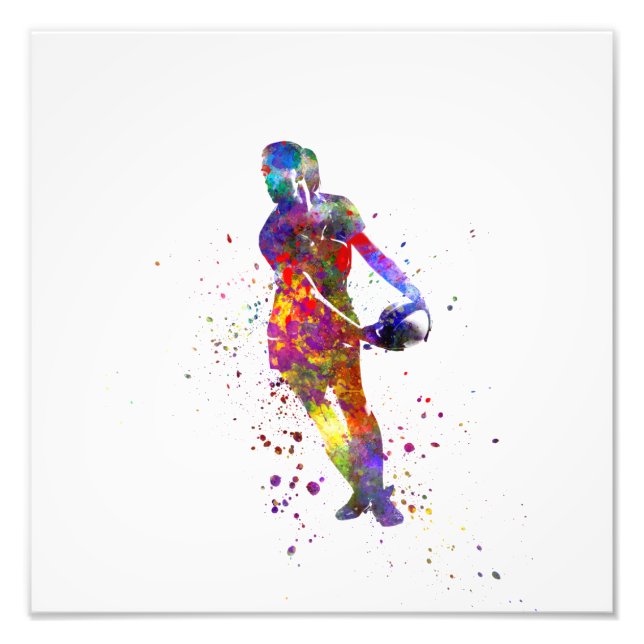 Foto Râguebi feminino em aquarela (Frente)