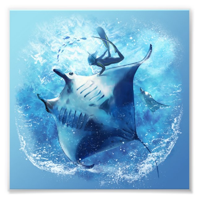 Foto Raios e mergulhadores marítimos (Frente)