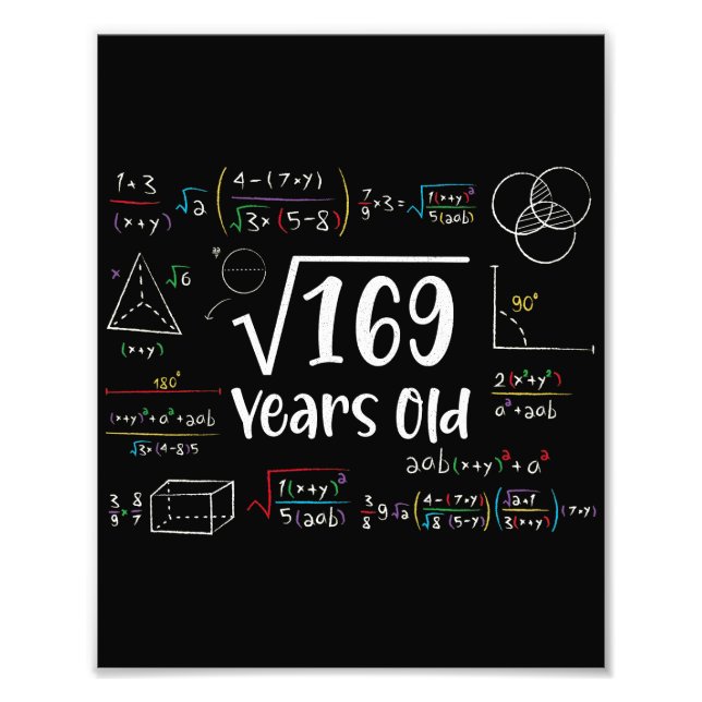 Foto Raiz Quadrada dos presentes de 169 13 de aniversár (Frente)