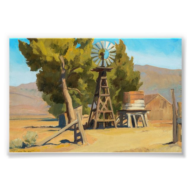 Foto Ranch Windmill, Carson, Nevada por Maynard Dixon (Frente)