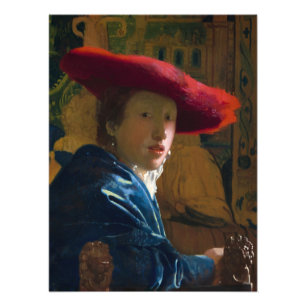Foto Rapariga com Chapéu Vermelho por Johannes Vermeer